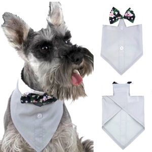 NEW Vibrant Life Tuxedo Style Dog Bandana Floral Bow Tie Size X-Small/Sm…